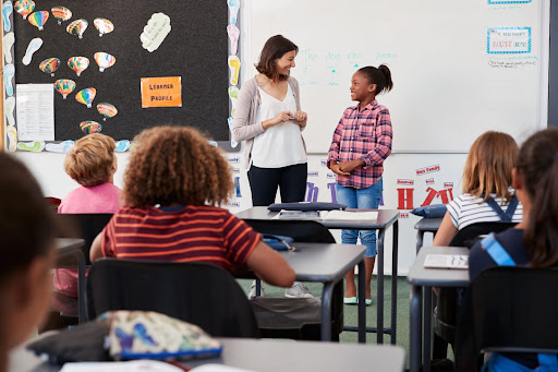 woman teaching a class